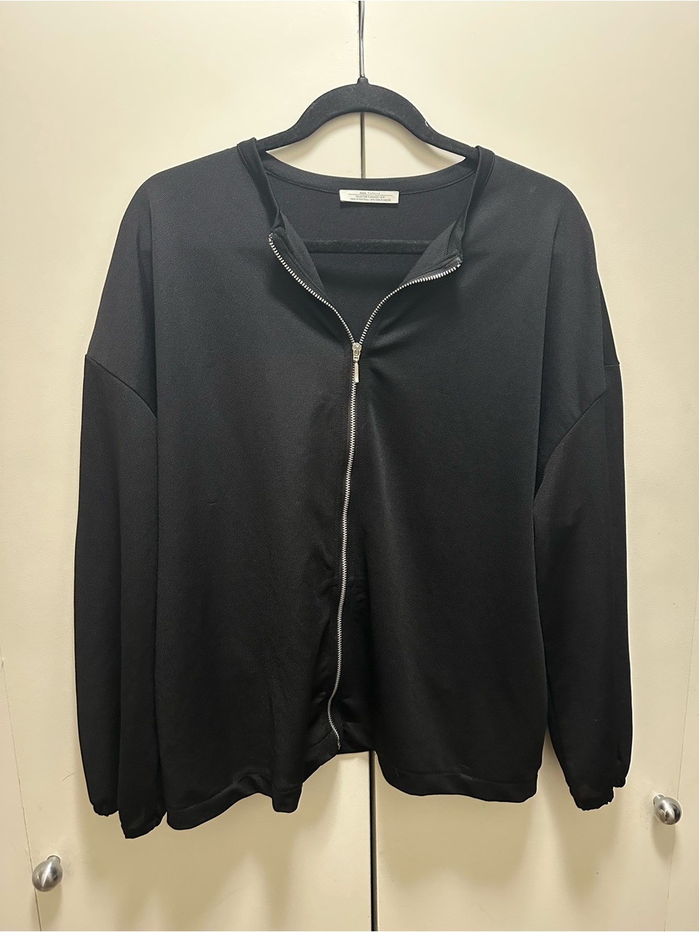 Zara Trafaluc Black Lightweight Zip-Up Bomber Jacket Size M